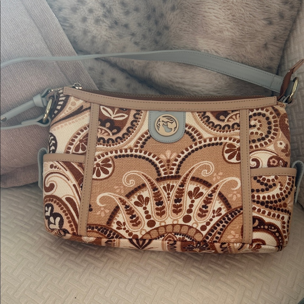Spartina 449 Tan and Brown Patterned Shoulder Bag